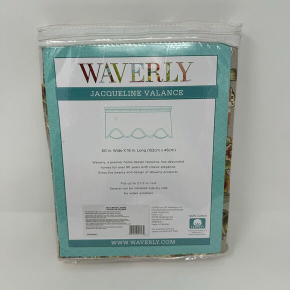 Waverly Imperial Dress Jacqueline Antique Valance 60" x 18" Multicolor Cotton - Picture 3 of 4